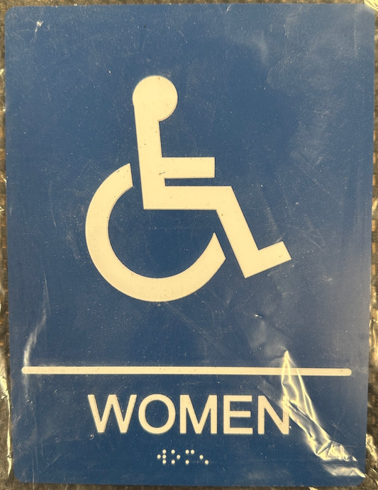 Women Wall Wheelchair Only Blue 6x8