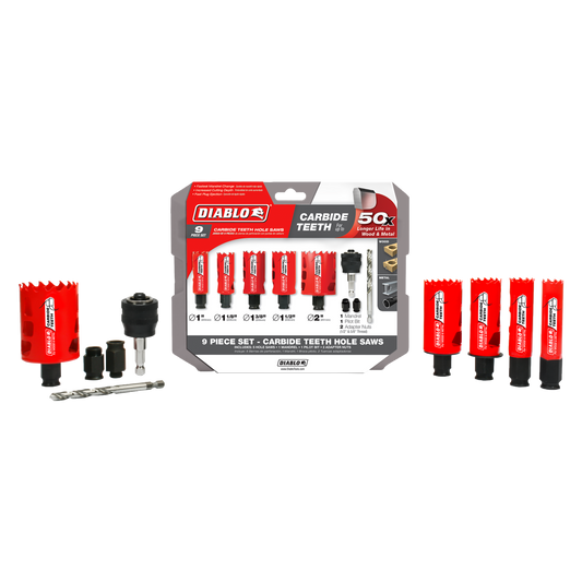 9 pc General Purpose Carbide Teeth Hole Saw Set