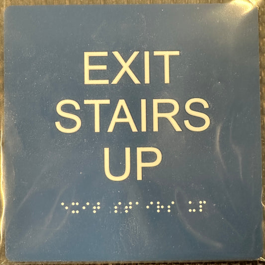 Exit Stairs Up Wall Blue 6x6