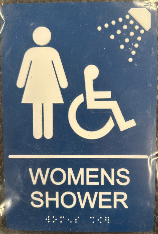 Women Wall Shower Wheelchair Blue 6x9